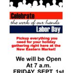 Labor Day Weekend 2023 Open Friday Sept. 1 7am