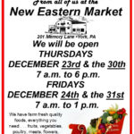 New Eastern Market 2021 Christmas and New Years hours